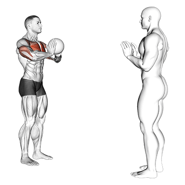Arremesso de medicine ball no peito