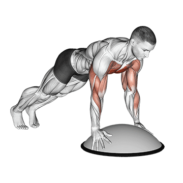 Flexão no Bosu Ball